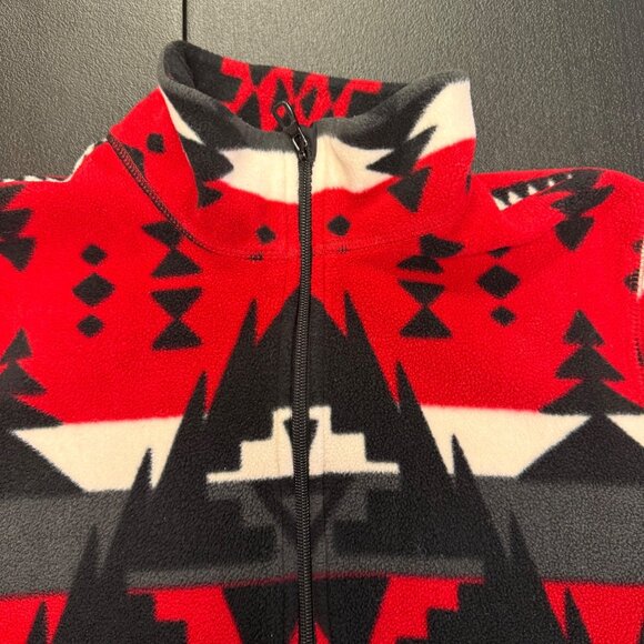 Lauren Ralph Lauren Active Red Native Womens Full Zip Jacket Size M Tribal Aztec - Picture 9 of 11